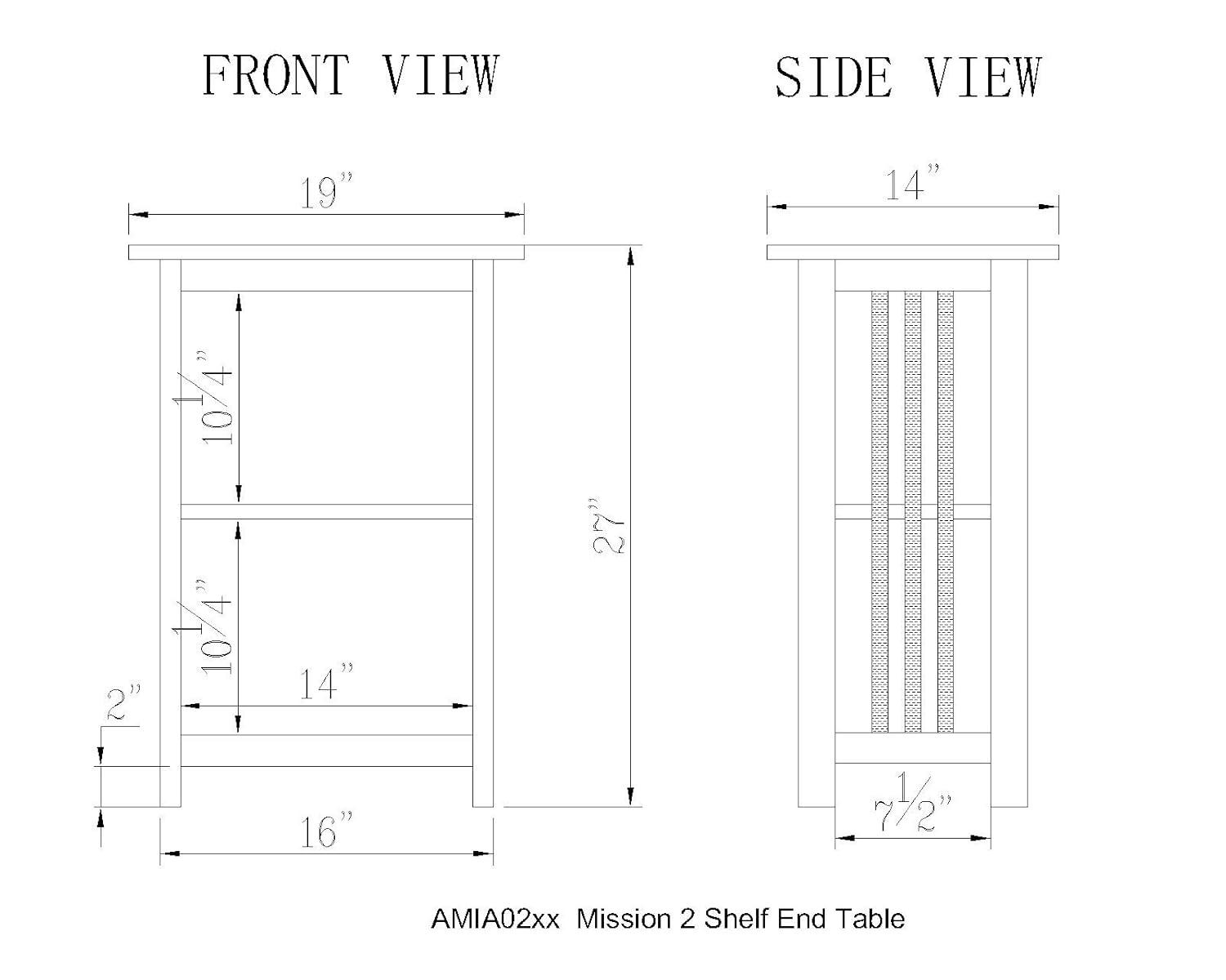 2-shelf End Table Wood Espresso - Alaterre Furniture
