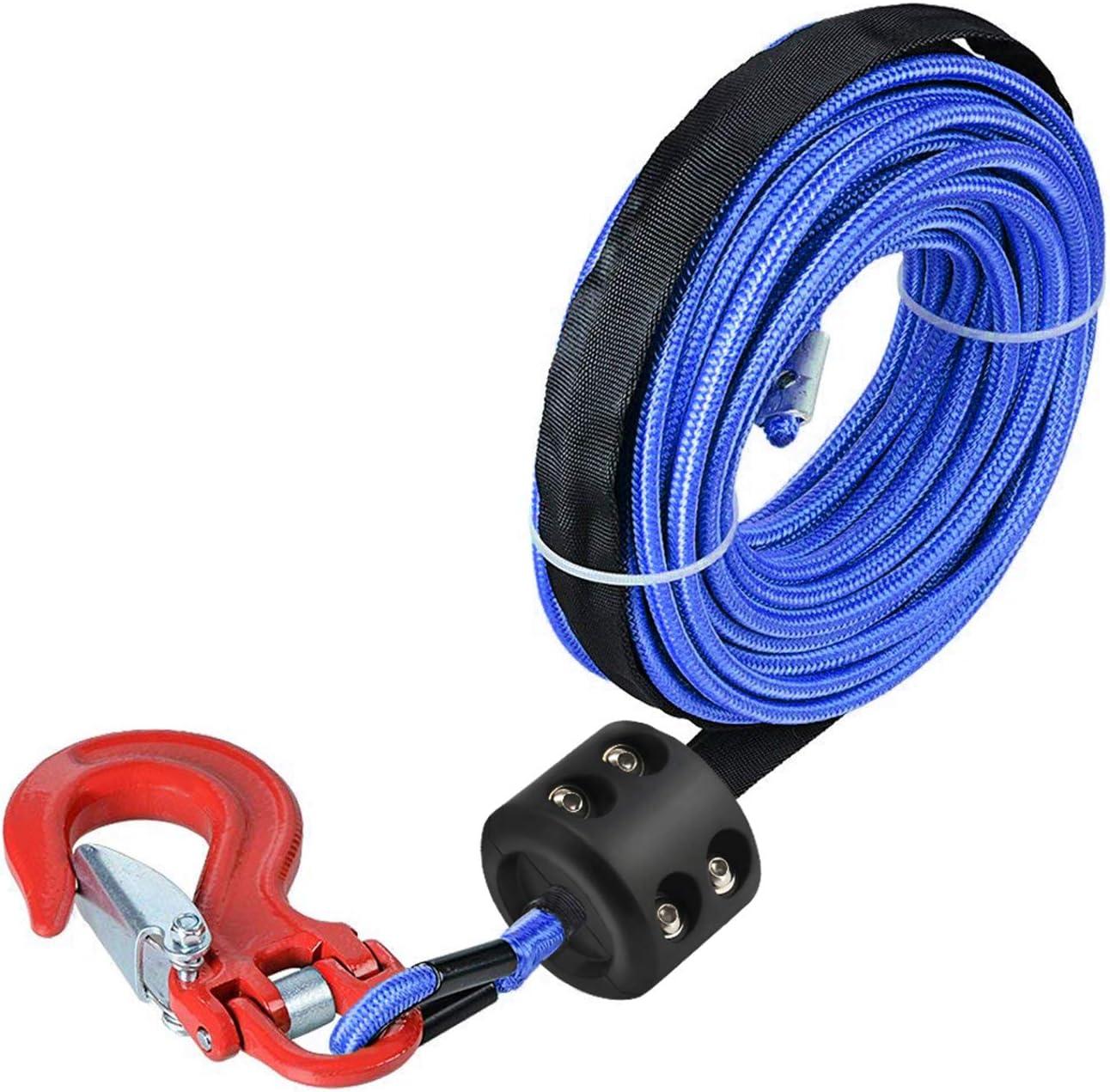 ATV UTV Winch Stopper Rubber Heavy Duty Cable Line Saver Waterproof Synthetic Rope Hook Allen Wrench Protect Hawse and Fairleads Quick Installation