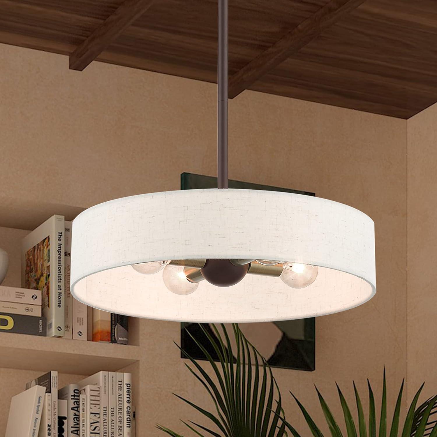 4 - Light Dimmable Drum Chandelier