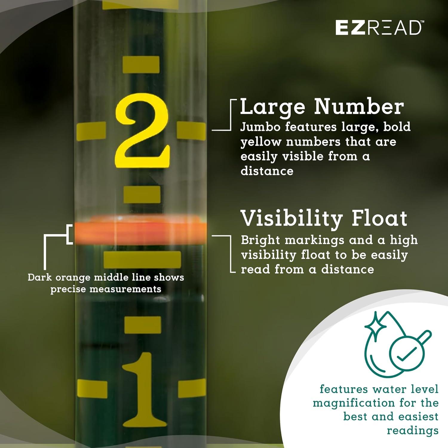 12 Piece EZRead Rain Gauge W/ Enhanced Readability - Ground Stakes Included
