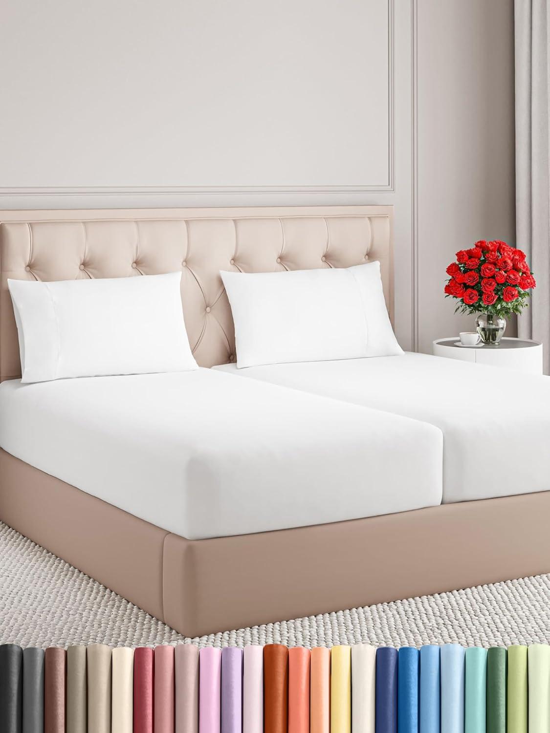 CGK Linens 4 Piece 100% Cotton 400 Thread Count Hotel Quality Bed Sheet Set