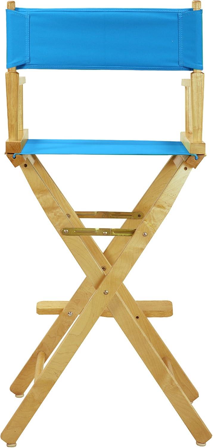 Casual Home 30" Director's Chair Natural Frame-Turquoise Canvas
