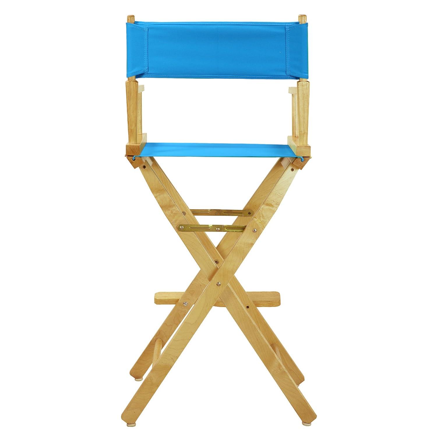 Casual Home 30" Director's Chair Natural Frame-Turquoise Canvas