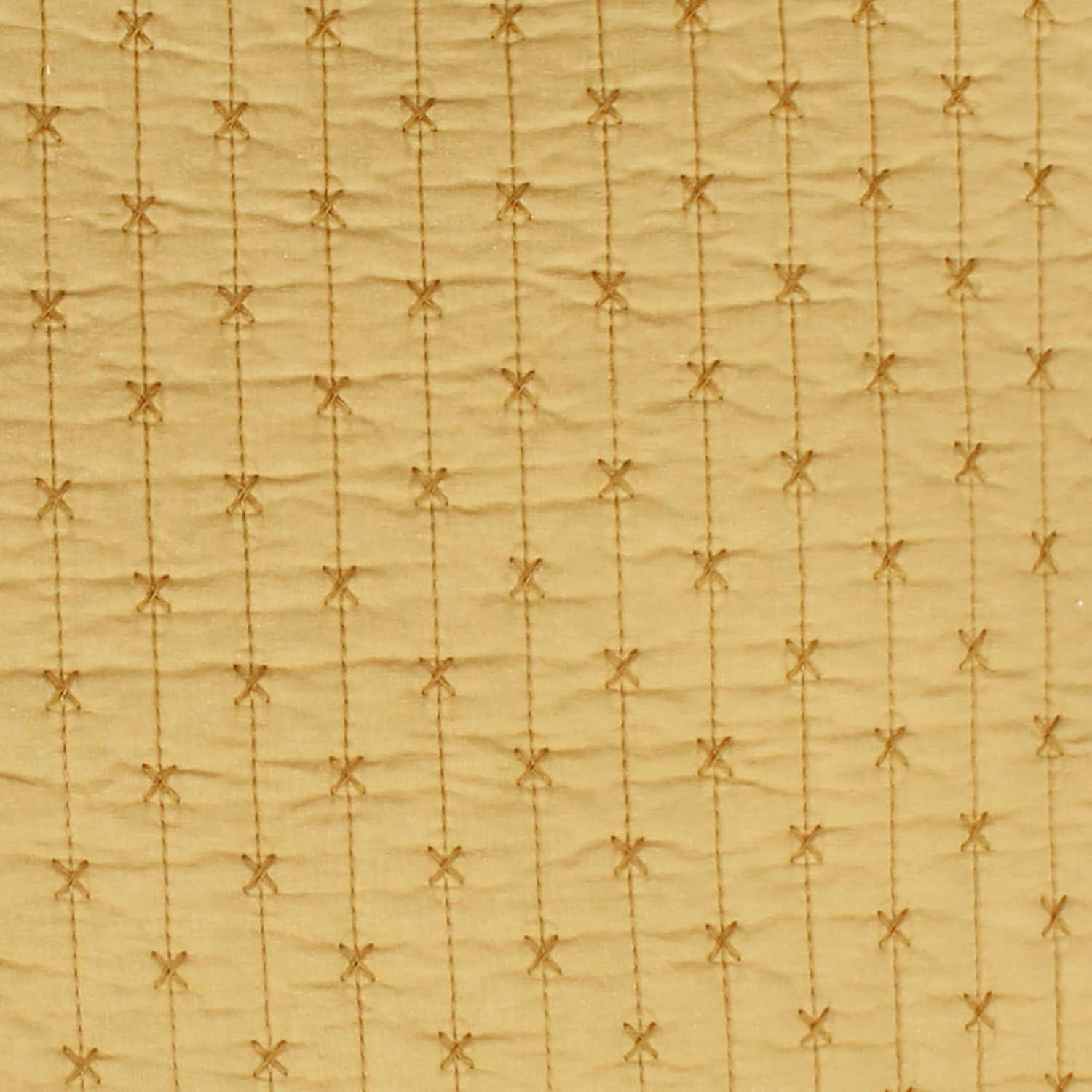 Cross Stitch Ochre Twin Quilt Set - Levtex Home