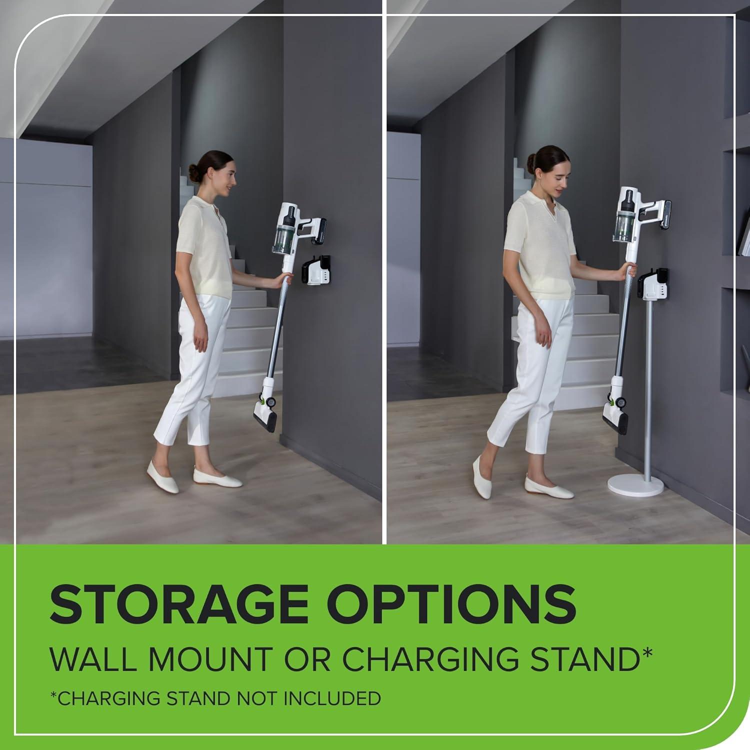 Greenworks 24V Brushless Cordless Stick Vacuum, Lightweight, Handheld, Pet, Anti-Allergen HEPA Filtration, Hard Floor, Carpet, Car, 4Ah Battery, and 30-Minute Charge Time (White)