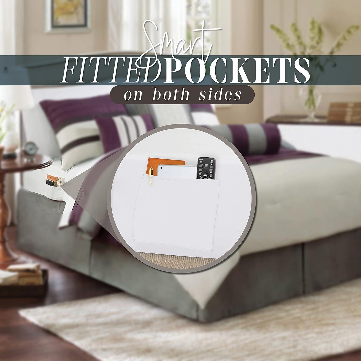 Elegant Comfort 12-Piece Bed-in-a-Bag, Cirena Microsuede Comforter Collection with 6-Piece Sheet Set, Smart Pockets and Decorative Pillows, All Season Bedding, 12PC Cirena, King, Purple