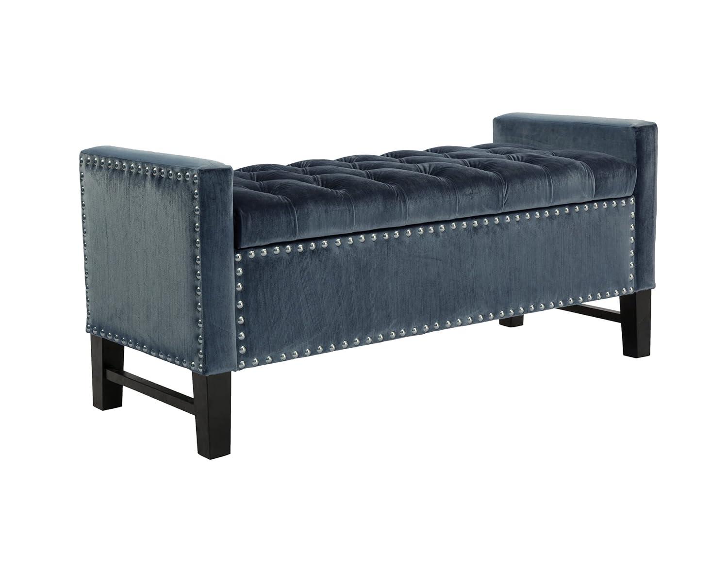 Iconic Home Velvet Storage Bench, Kurt