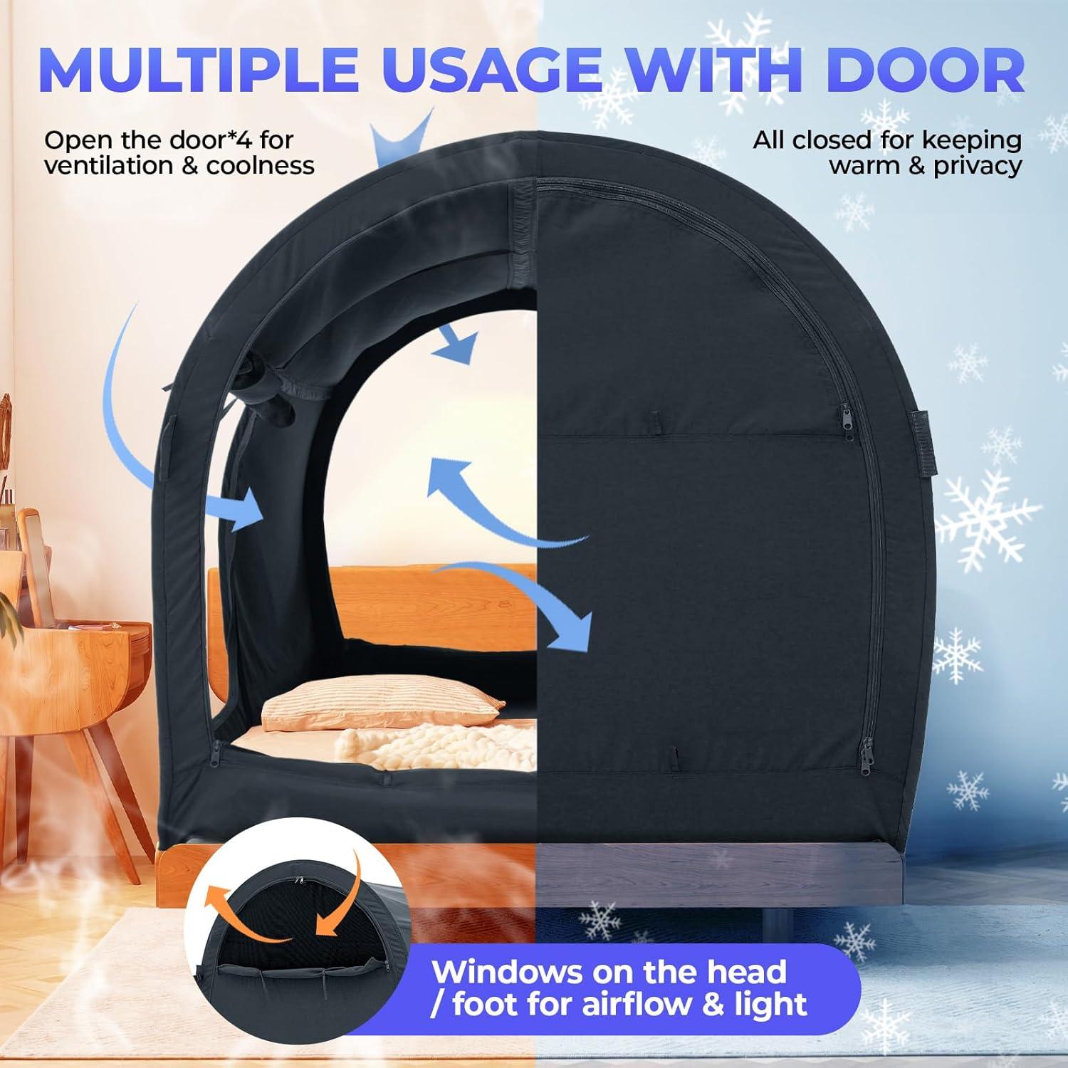 Alvantor Bed Tent Charcoal Pop Up Canopy Queen
