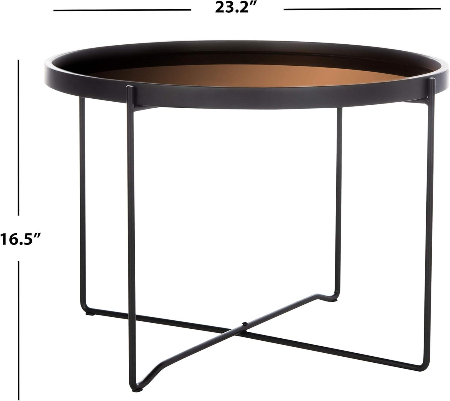 Ruby Medium Tray Accent Table - Rose Gold/Black - Safavieh.