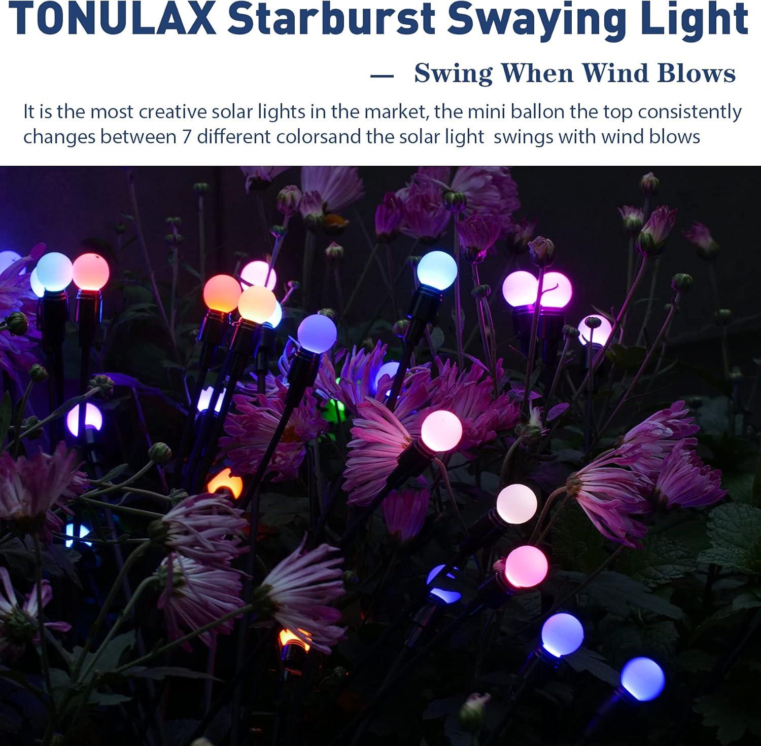 Color Changing Solar Starburst Swaying Garden Lights