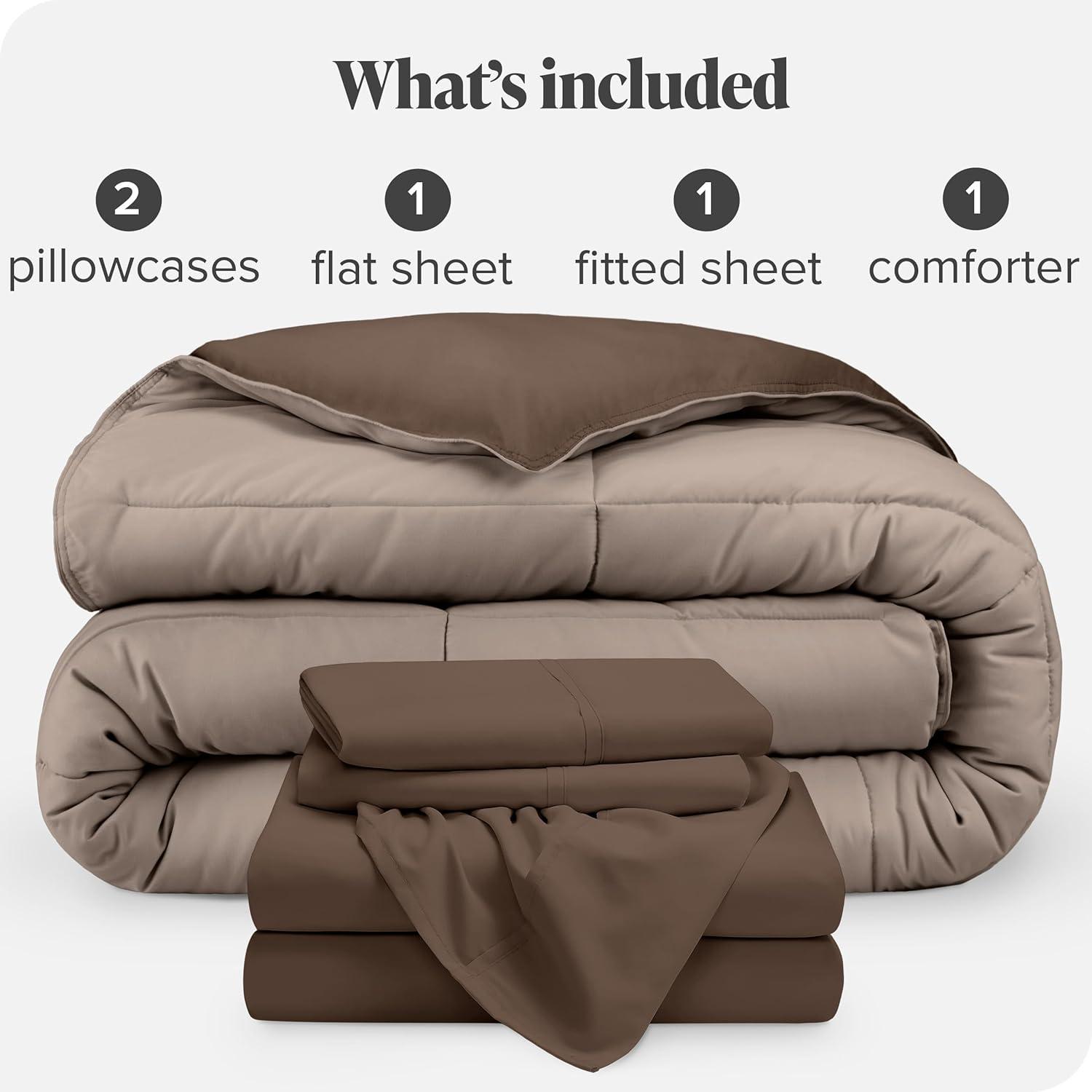 Bare Home 1800 Premium Microfiber Reversible Bed-In-A-Bag