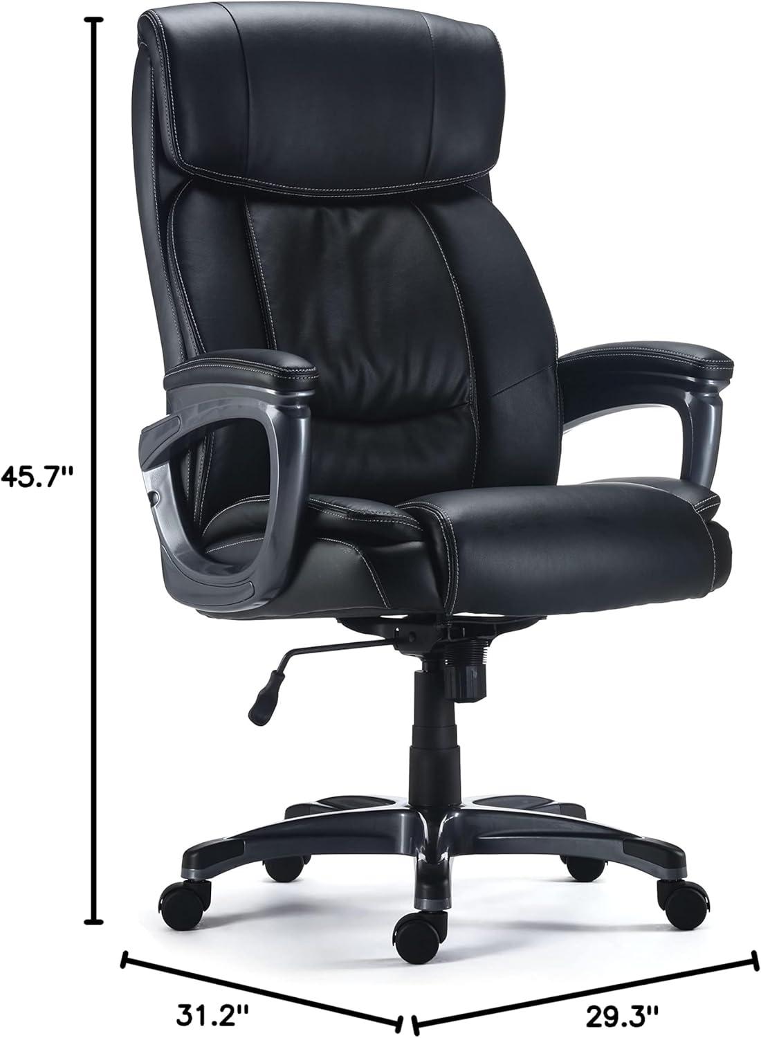 Black Bonded Leather Big & Tall Executive Office Chair