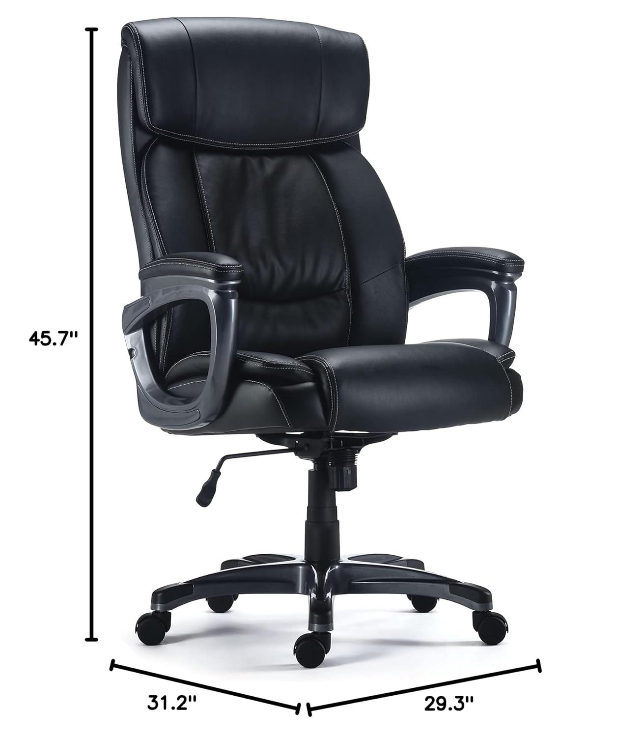 Black Bonded Leather Big & Tall Executive Office Chair