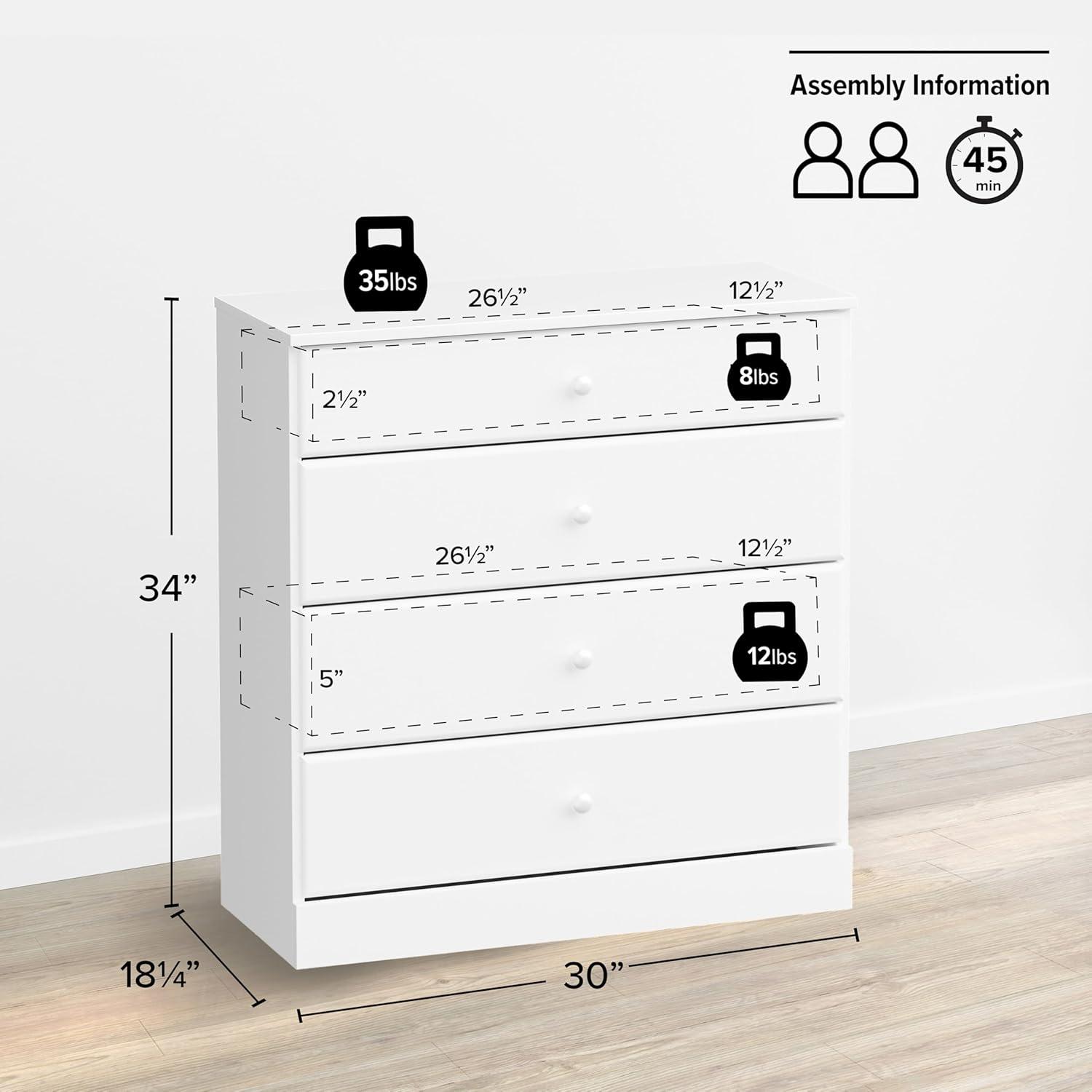 4 Drawers Astrid Dresser - Prepac