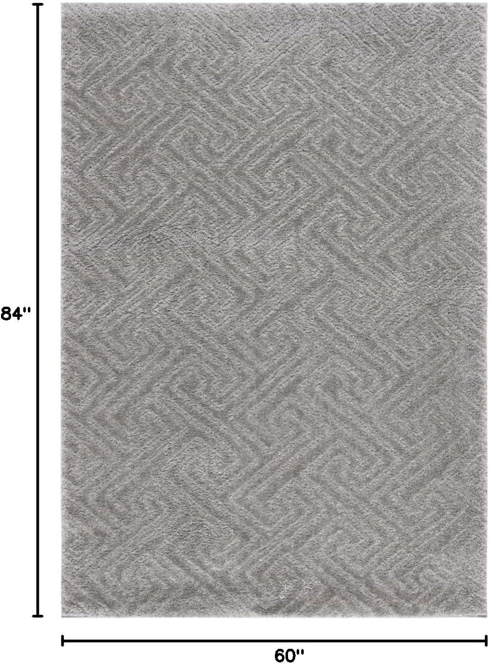 SAFAVIEH Tahoe Ainsley Geometric Shag Area Rug, Beige, 5' x 7'