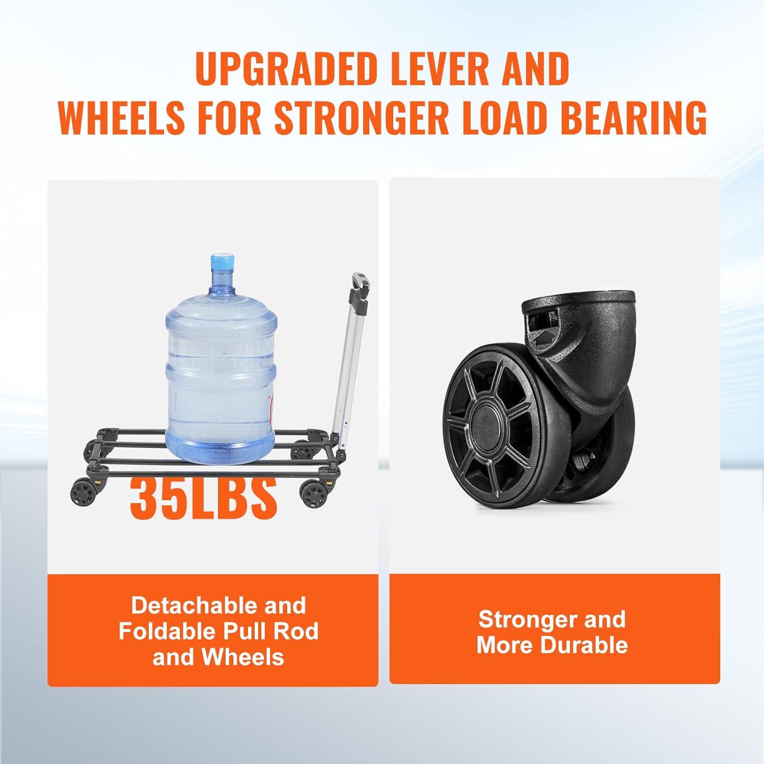 VEVOR Large Cat Dog Carrier with Wheels for Under 35lbs, Rolling Pet Carrier with Upgraded Wheels, Foldable Wheeled Dog Travel Carrier (Not for Airline)