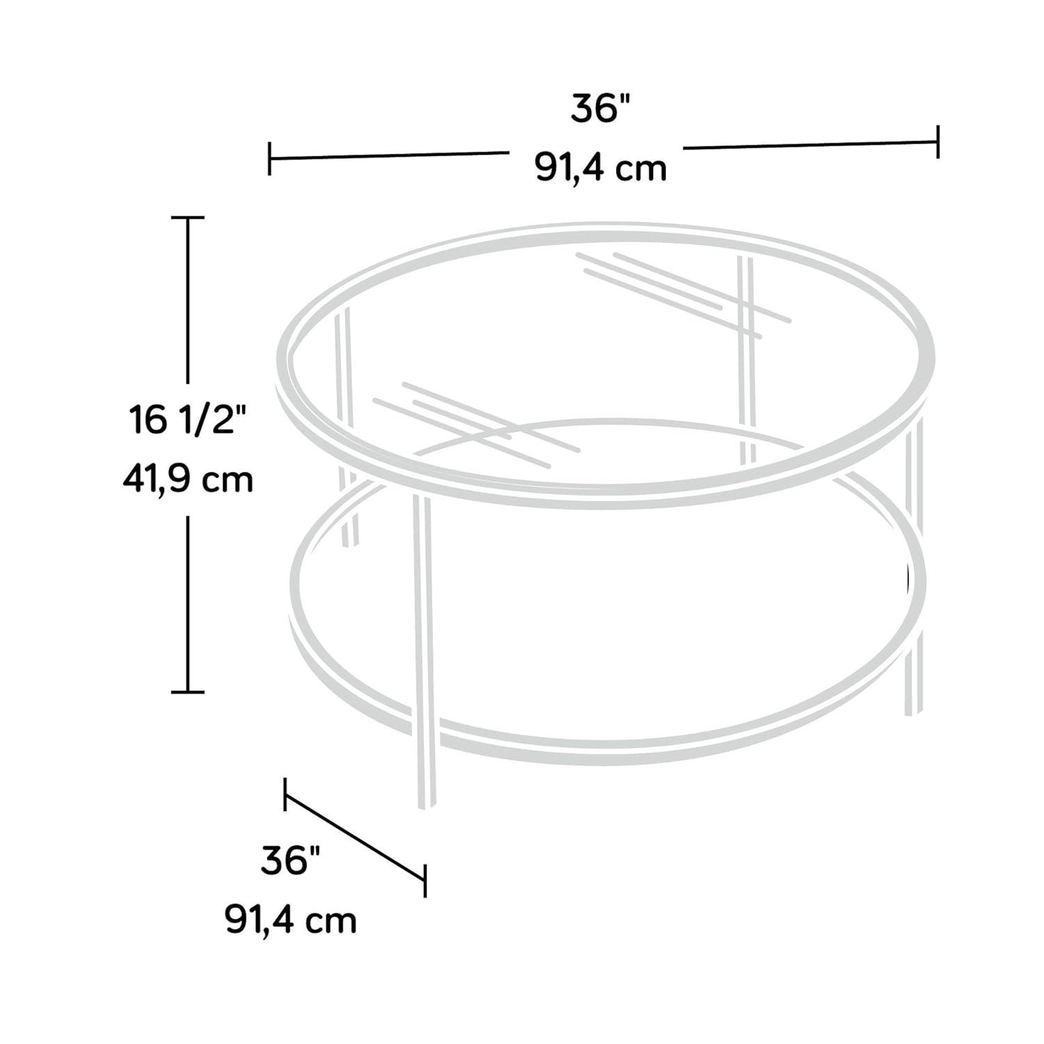 Sauder International Lux Round Coffee Table, Satin Gold