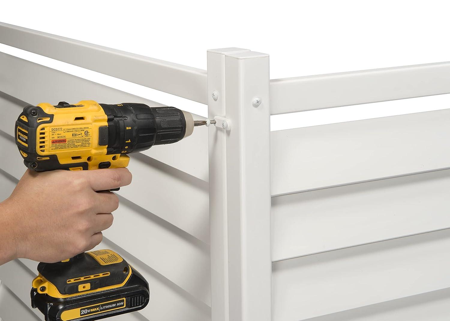 Enclo 44in H x 36in W (2 Panels) No Dig Enclo Waverly Vinyl Privacy Screen, Outdoor Privacy Screen Panels, Trash Can Enclosure, Air Conditioner & Pool Equipment Enclosure