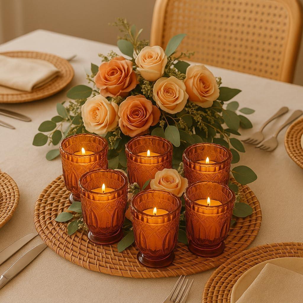 DIY Wedding Koyal Wholesale Portavelas de Vidrio Vintage (Paquete de 6), 3 x 2,75