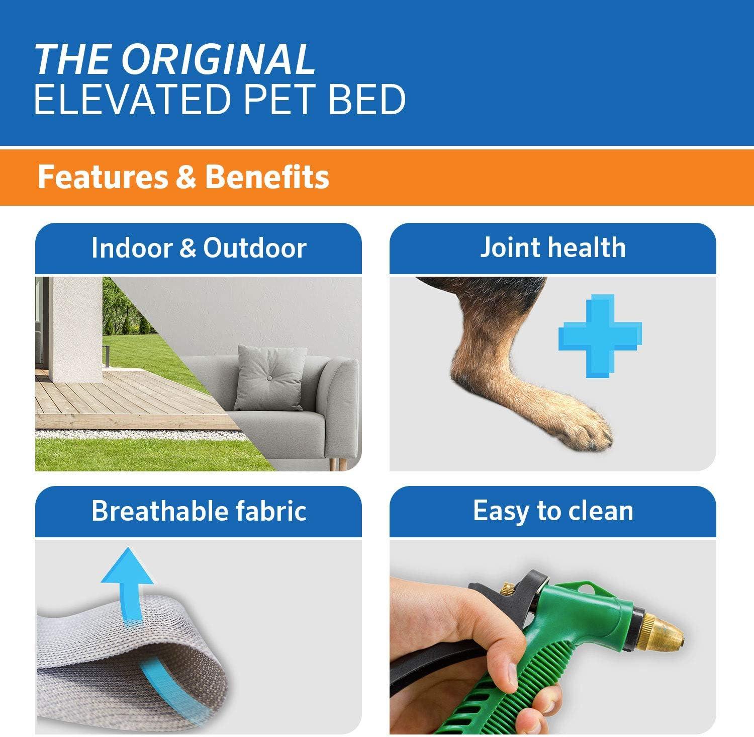 The Original Coolaroo Elevated Pet Dog Bed for Indoors & Outdoors, Large, Nutmeg