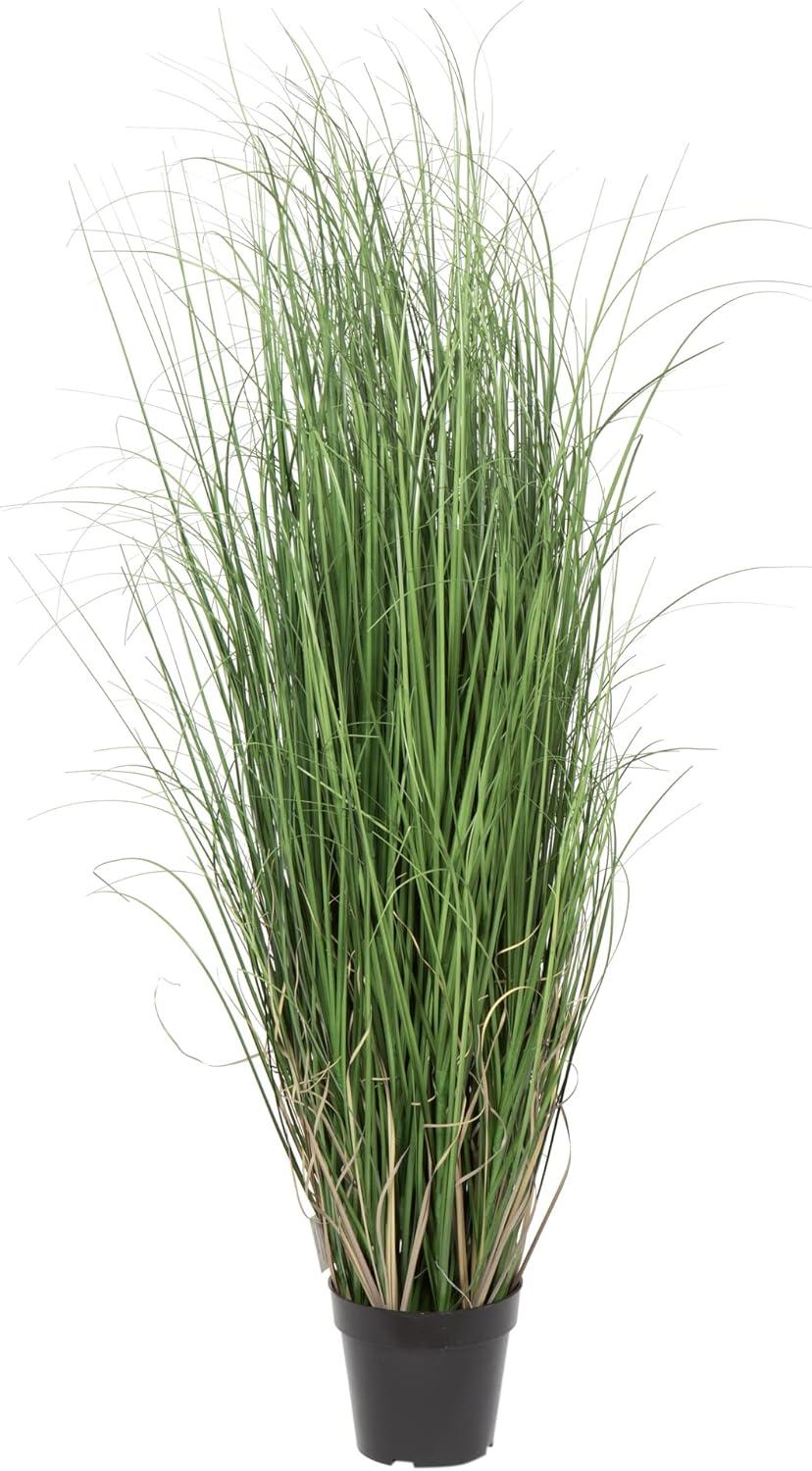 Vickerman 48" Artificial Potted Green Curled Grass. In a 6"Lx6"Wx5"H base.