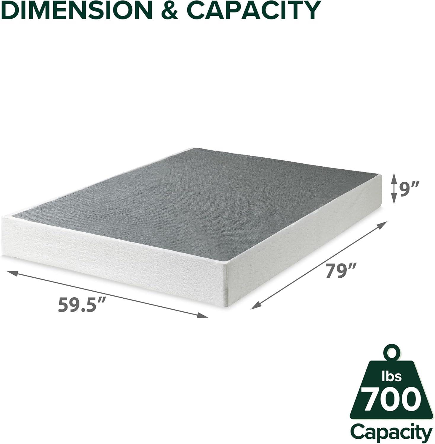 Zinus 9" Metal Smart BoxSpring® with Quick Assembly, Mattress Foundation, Queen