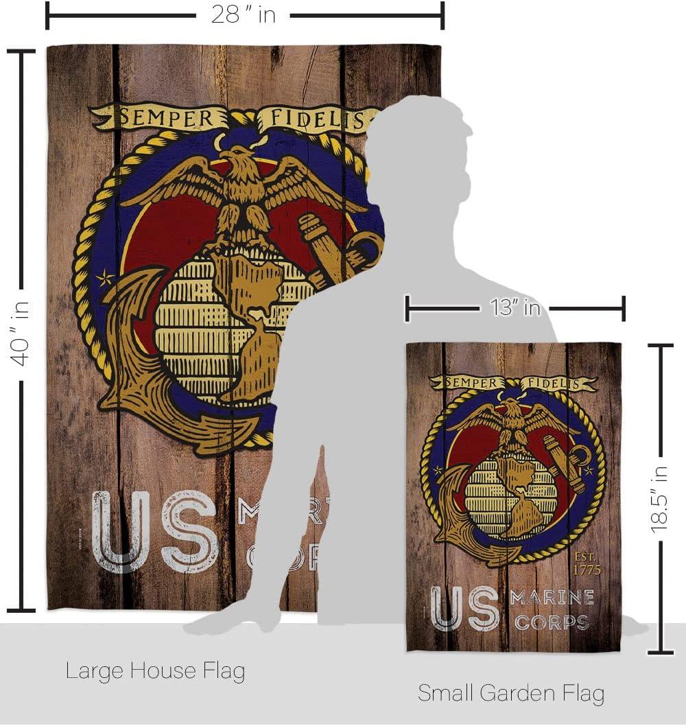 Angeleno Heritage G135083-BO 13 x 18.5 in. US Marine Corps Garden Flag with Armed Forces Double-Sided Decorative Vertical Flags House Decoration Banner Yard Gift
