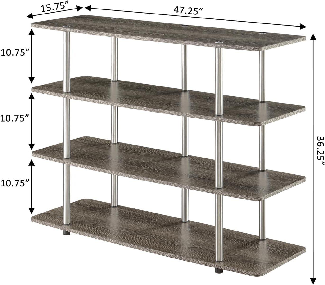 Convenience Concepts Designs2Go XL Highboy 4 Tier TV Stand, Multiple Finishes