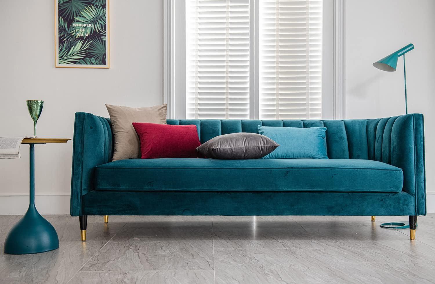 DEZENE Decorative Pillow Covers 18x18 Taupe: 2 Pack Cozy Soft Velvet Square Throw Pillow Cases for Farmhouse Home Decor