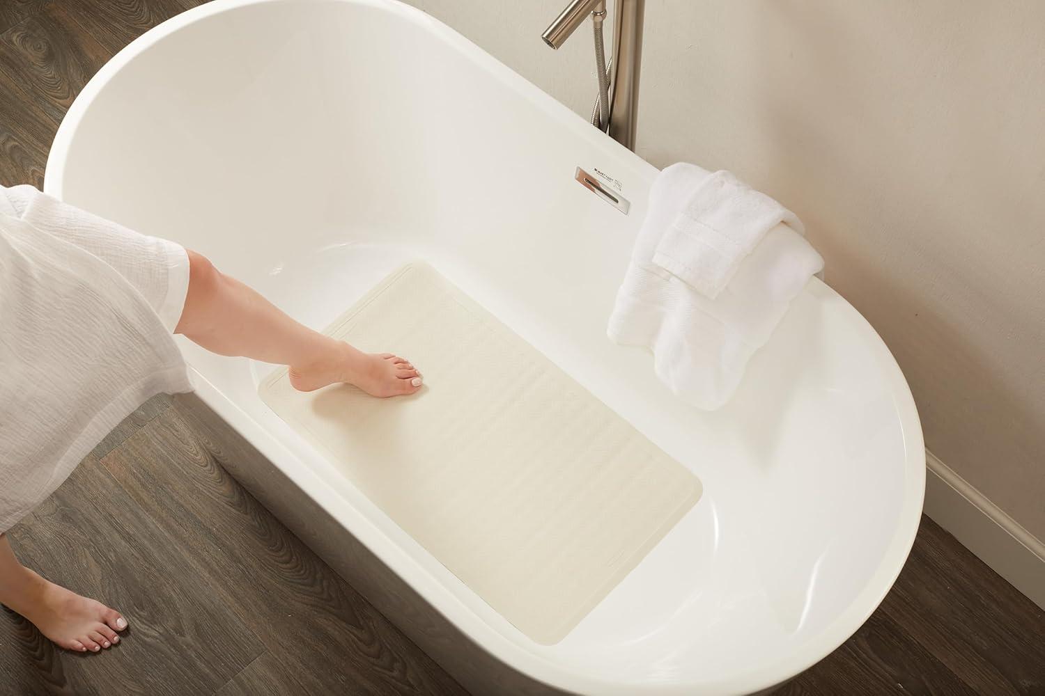 White 28" x 16" Latex-Free Vinyl Bath Mat