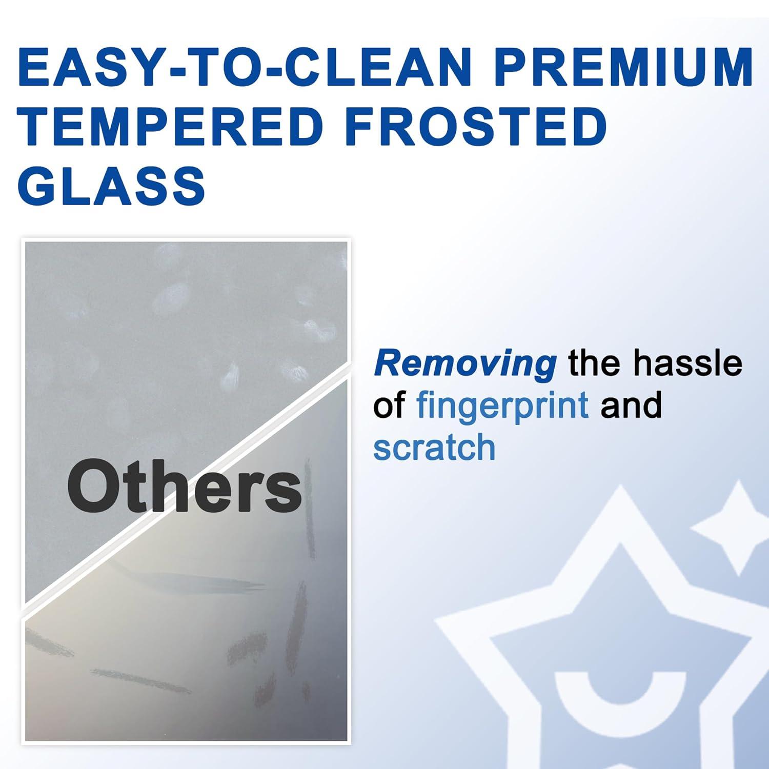 EASELIFE Frosted Glass And Solid Manufactured Wood Bi-Fold Door With Installation Hardware Kit
