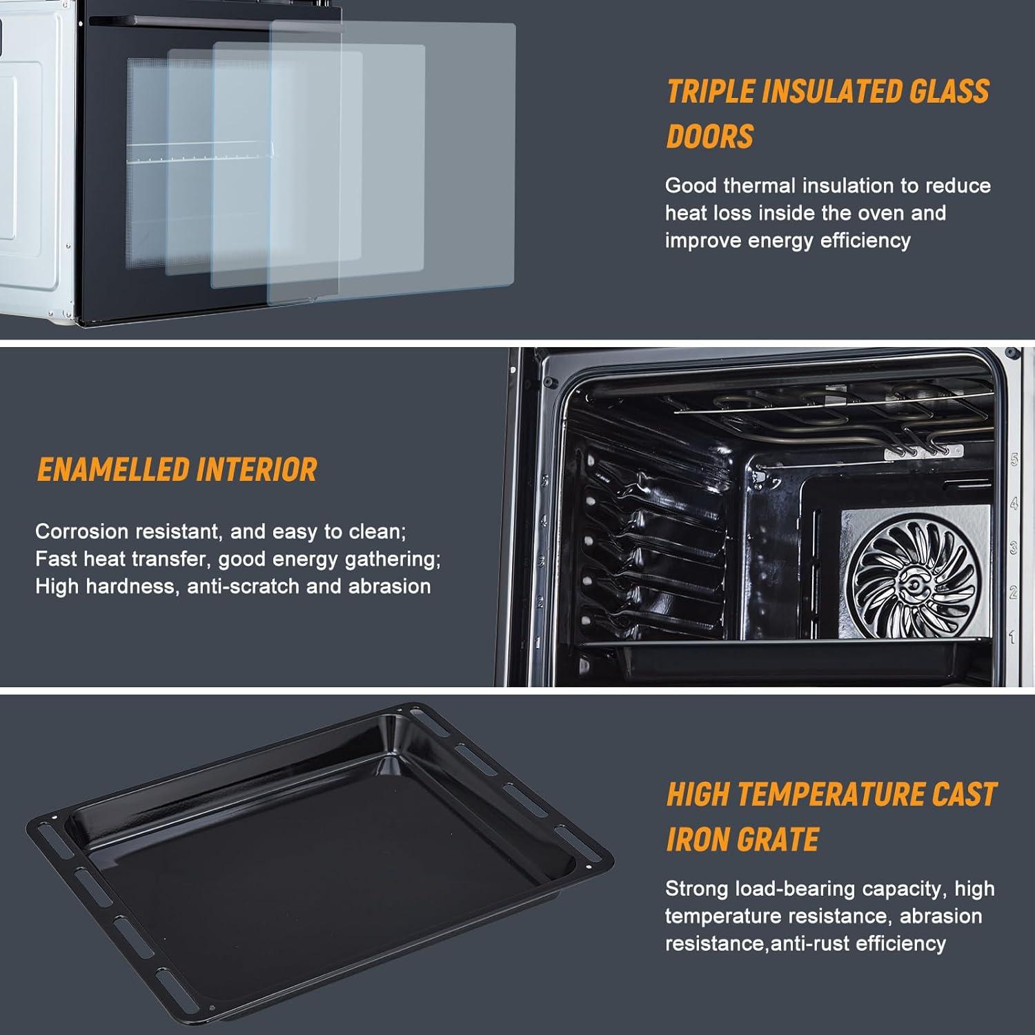 Yesurprise 2.5 Cubic Feet Electric Convection Oven with Soft Close Door