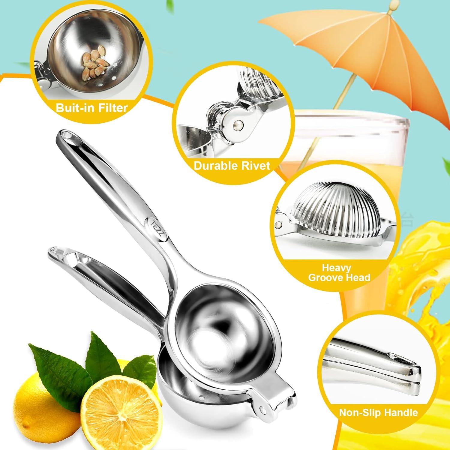 Large Stainless Steel Manual Citrus Juicer with Long Handle