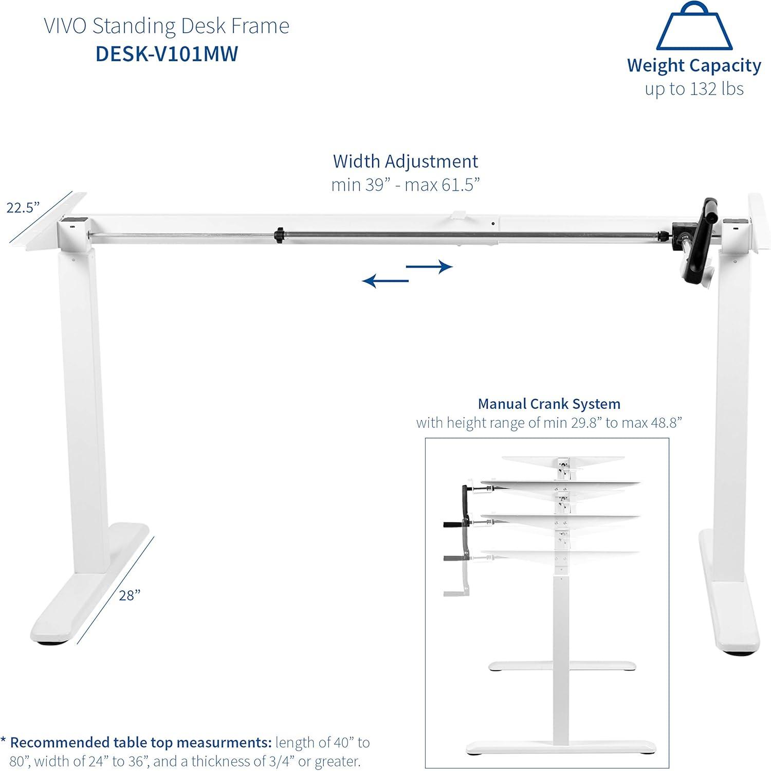 63in x 32in Crank Height Adjustable Desk