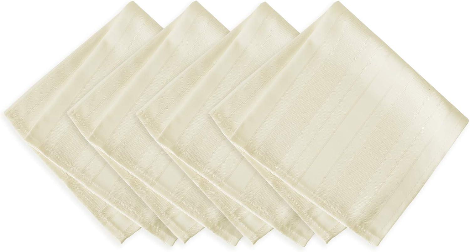 Elrene Denley Stripe Jacquard Stain Resistant Napkin Set of 4 - 17" x 17" - Elrene Home Fashions