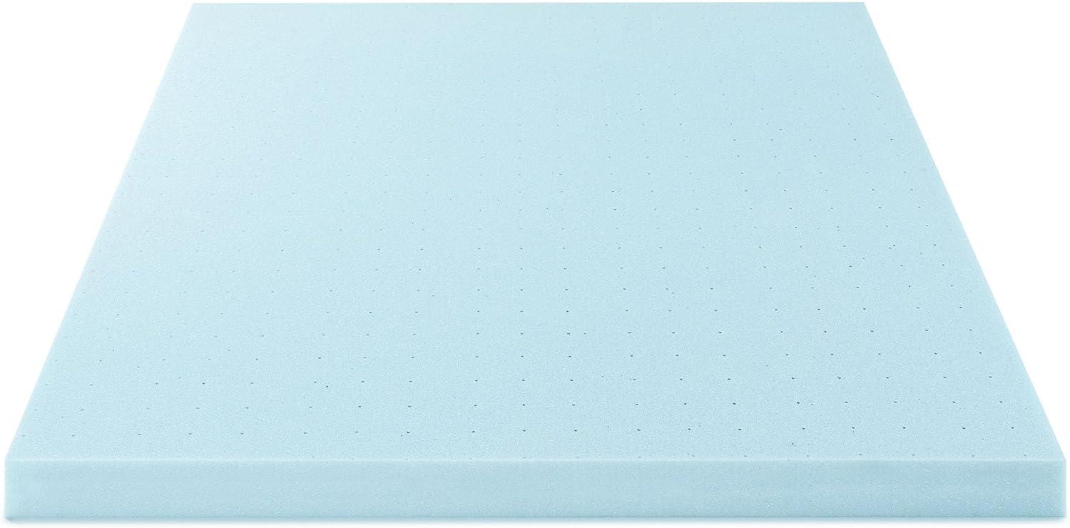 Twin XL Blue Gel-Infused Memory Foam Mattress Topper