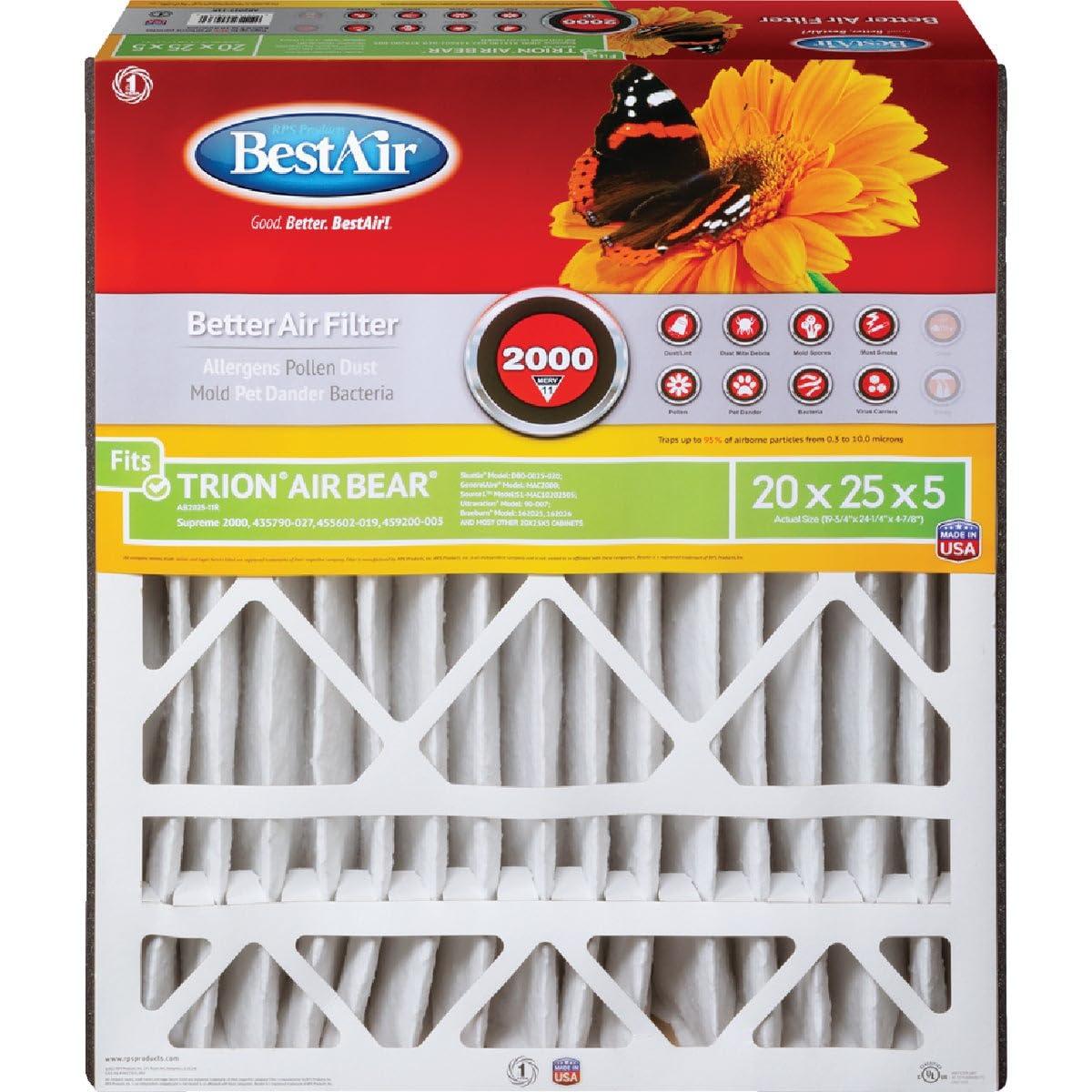 BestAir Extreme Allergens MERV 11 Furnace Filter for Trion Air Bear