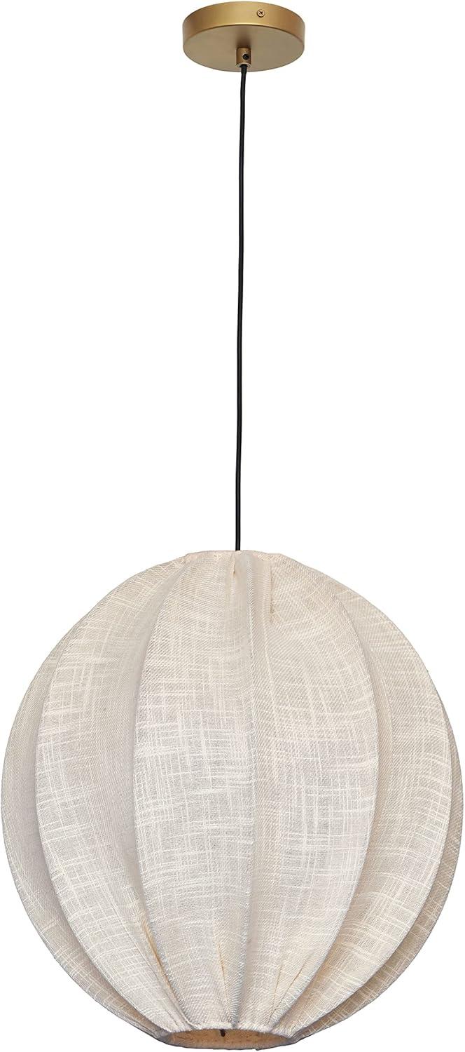 Pemberly Row Modern / Contemporary White Cotton Pendant Lamp