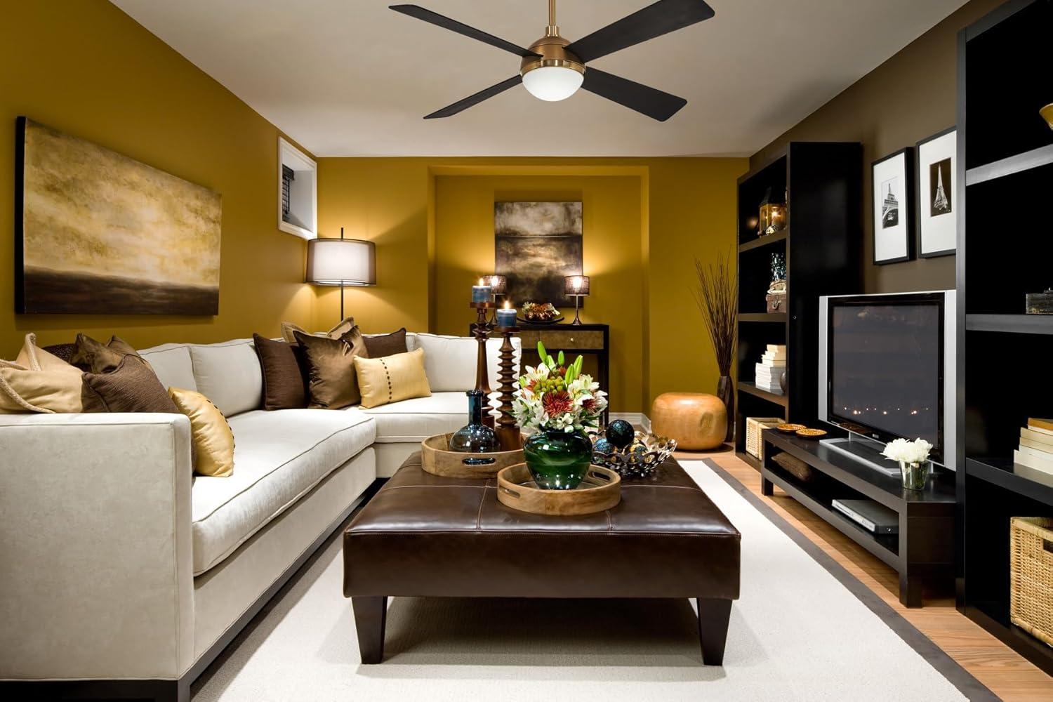 54" 4 - Blade LED Standard Ceiling Fan with Remote Control and Light Kit Included