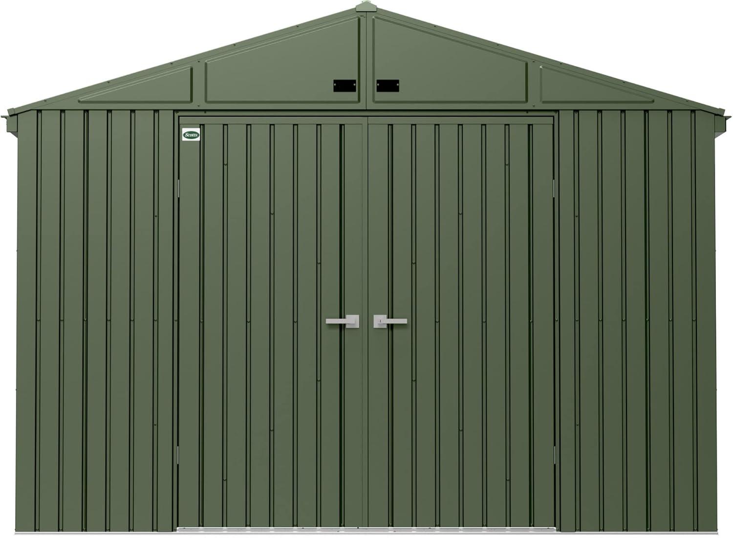 Arrow Scotts Lawn Care Storage Shed, 10x12, Green