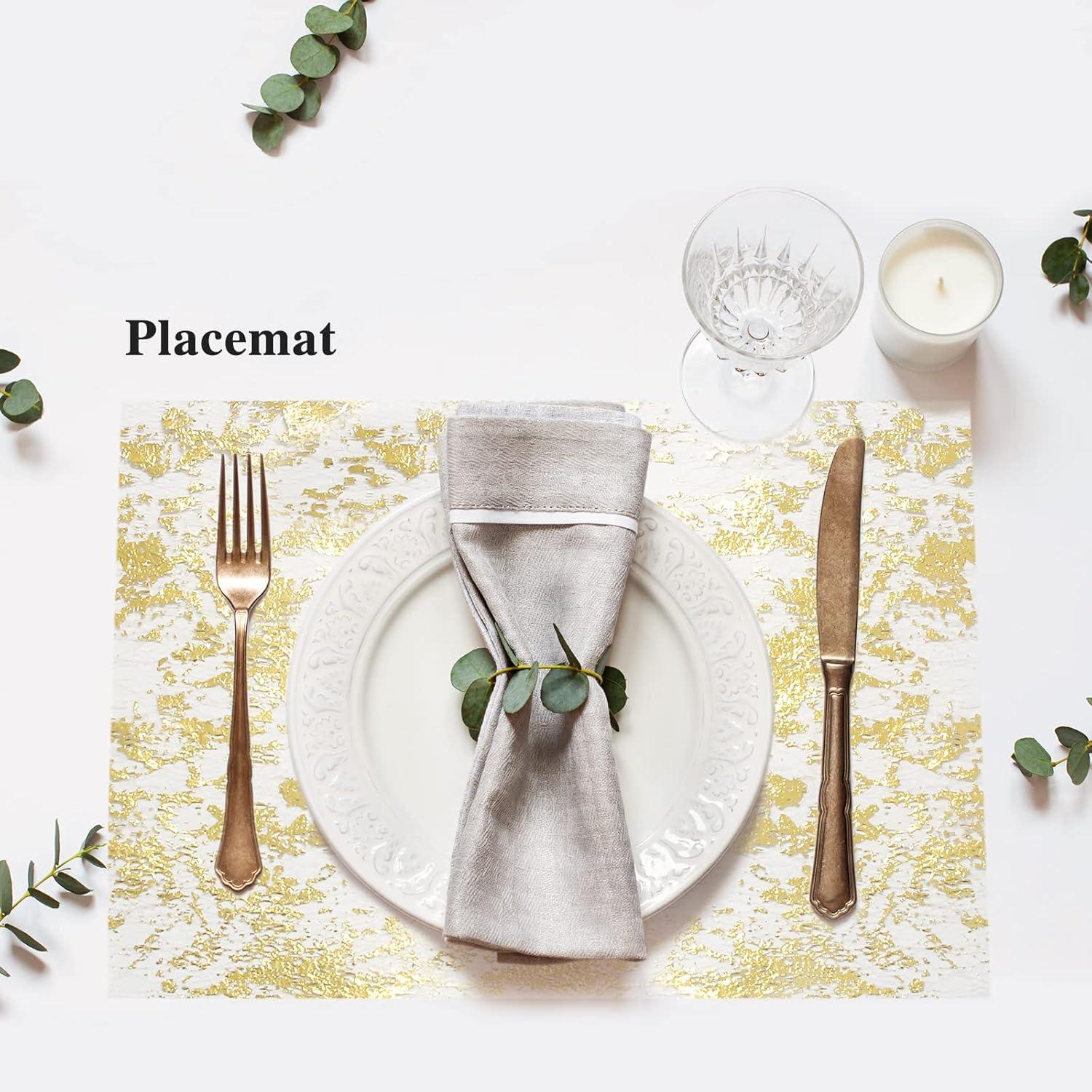 Glitter Metallic Gold Foil Mesh Table Runner - 11 inch x 32 Feet | Elegant Table Decor | Durable Polyester Fiber | Easy to Cut | Enhance Home Decoration