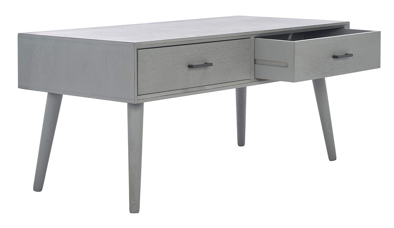 Mozart Mid-Century Coffee Table - Distressed Grey - Safavieh
