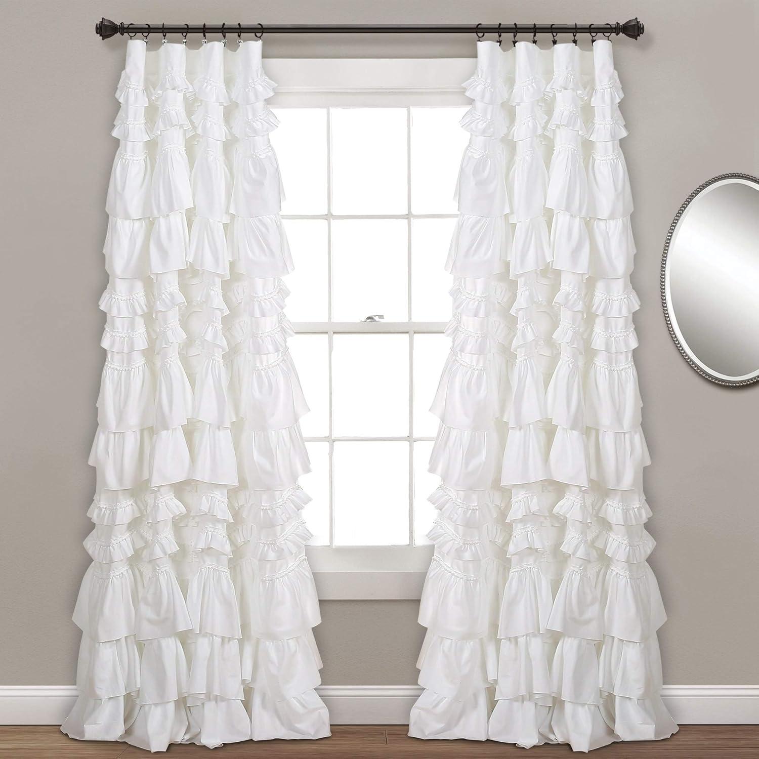 Lush Decor Kemmy Solid Semi-Sheer Single Curtain Panel