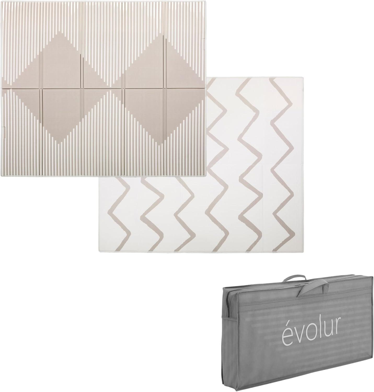 Evolur Evolur Cozycush Reversible Non-toxic Baby Kids Playmat  || Foldable Large Thick Foam Crawling Playmats For Toddlers|waterproof Portable Playmat For Babies | Yoga/picnic/game Mat|indoor/outdoor