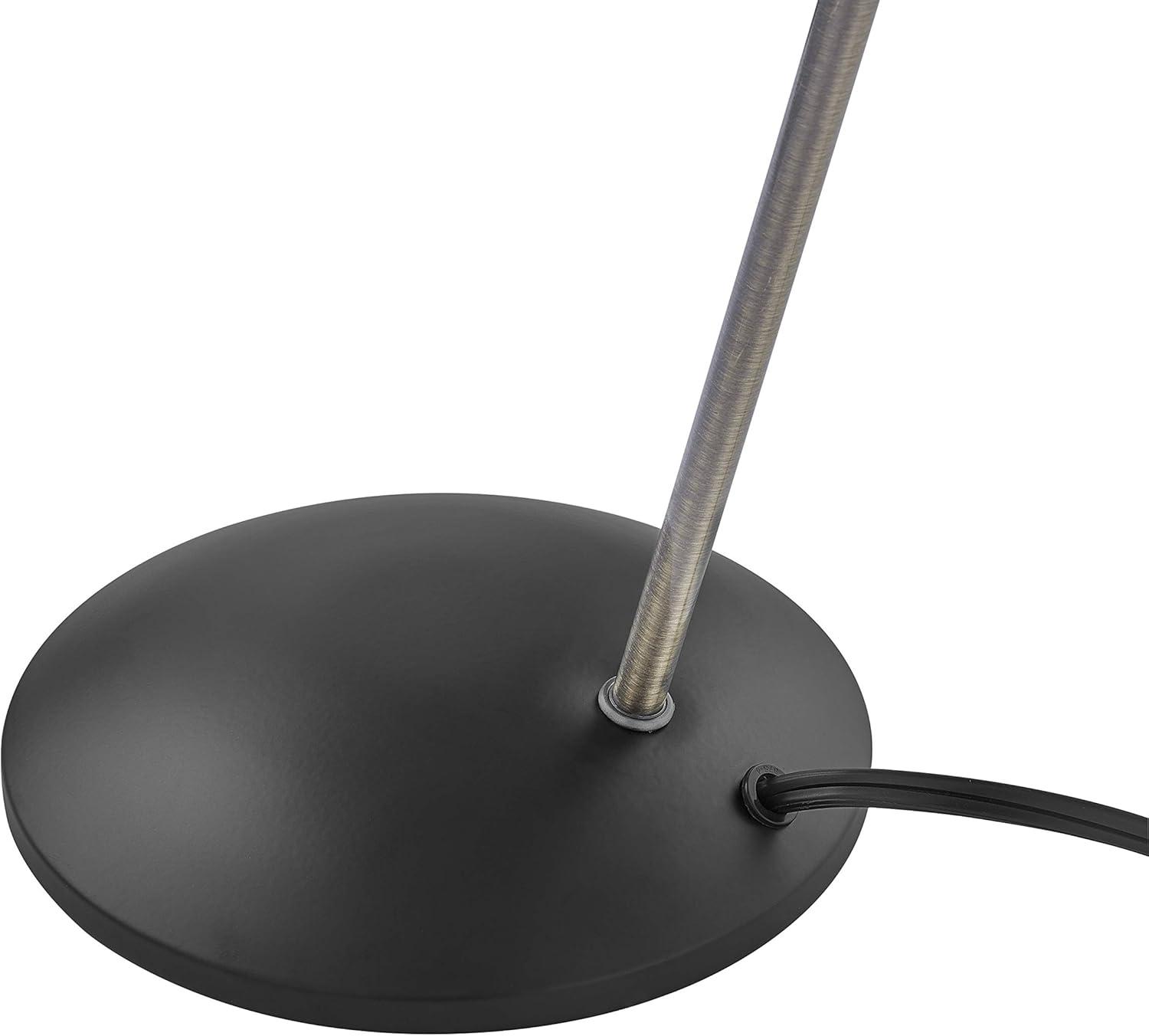 Light Society LS-T261-BK Hylight Black Retro Desk Lamp with Antique Brass Details, Mid Century Modern Vintage Style