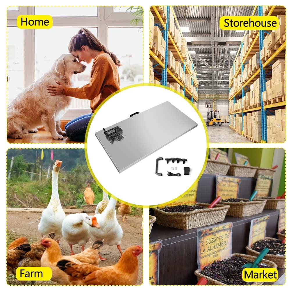 VEVOR 1100Lbs x 0.2Lbs Digital Livestock Scale Large Pet Vet Scale Stainless Steel