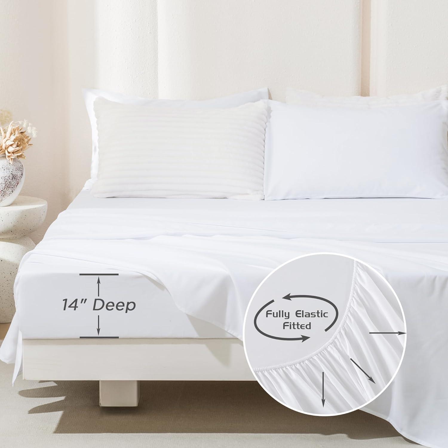 Winter Warm Fleece Bedding Set Cream White - King