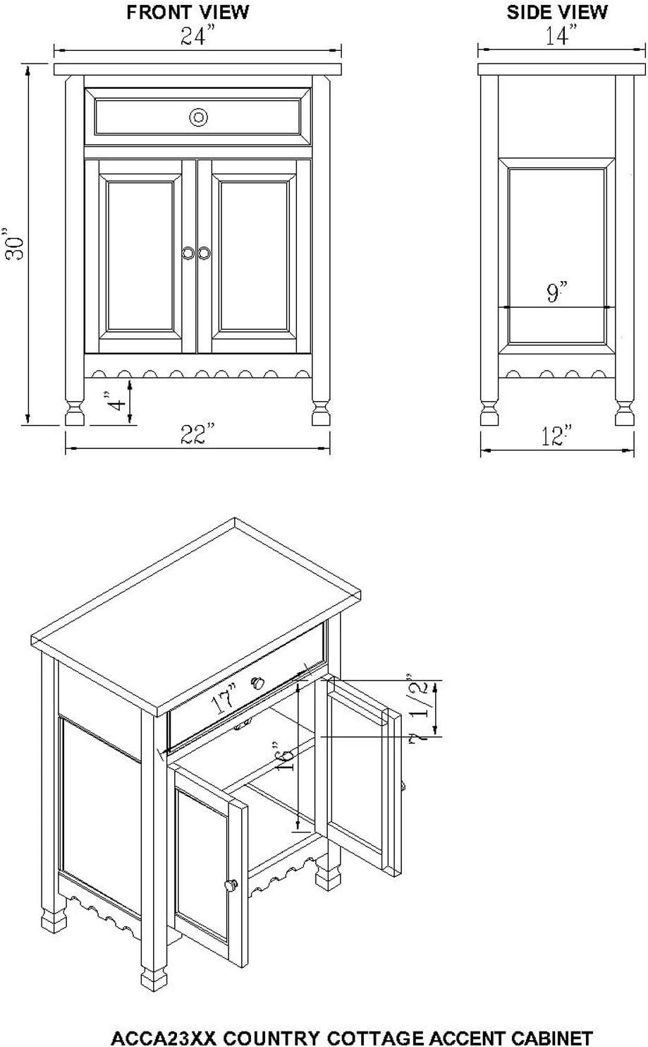 Charming Blue Antique Accent Cabinet with Adjustable Shelving