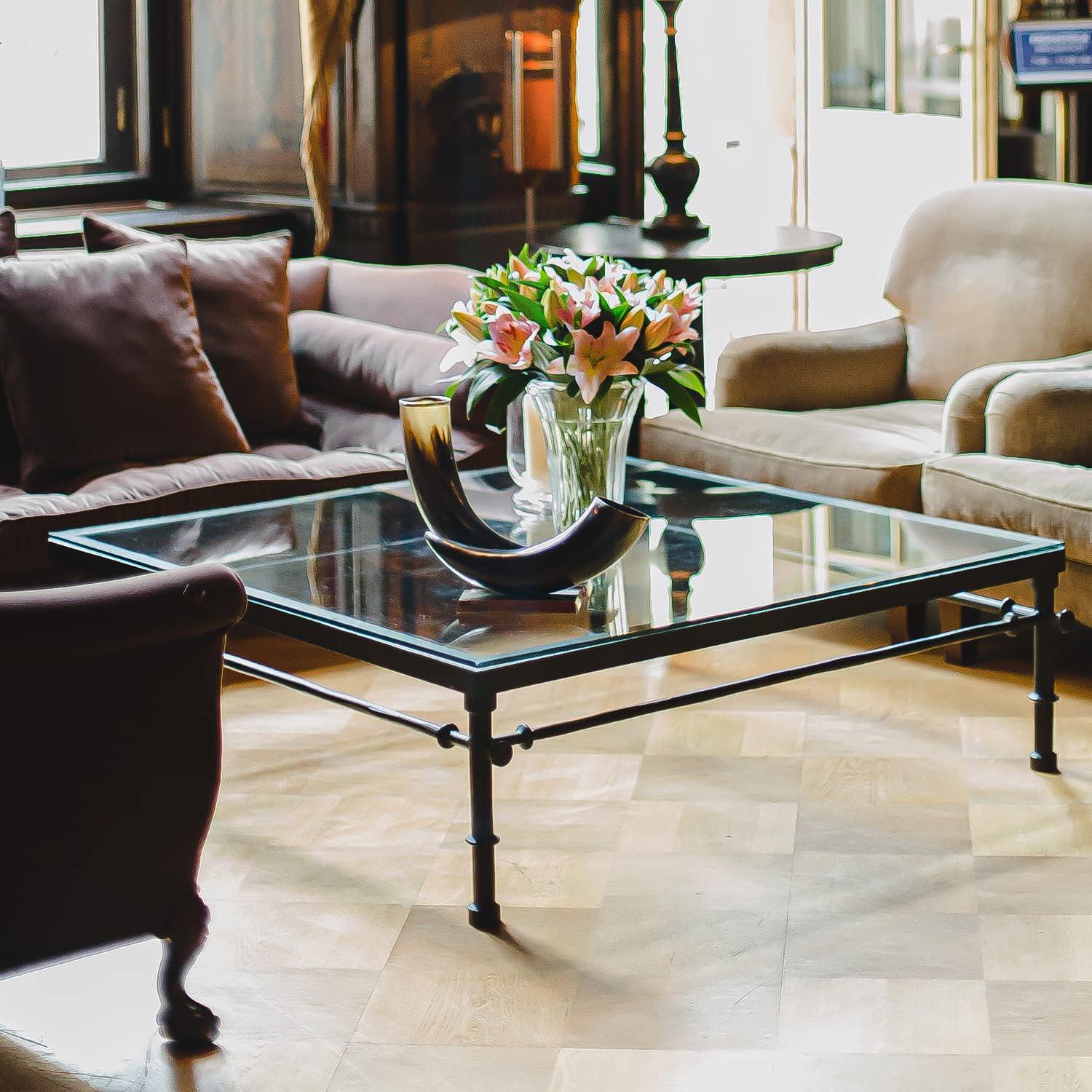 36 Inch Square Glass Table Top 1/4 Inch Thick Clear Tempered Glass With Flat Edge Polished