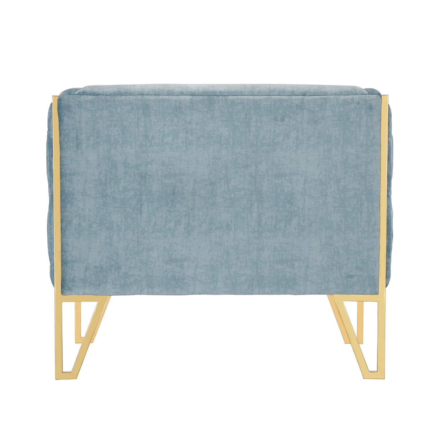 Vector Velvet 3 Seater Sofa Ocean Blue - Manhattan Comfort